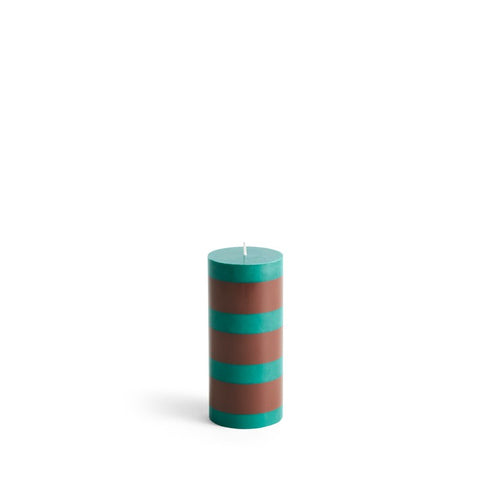 Column Candle - Small - Green And Brown