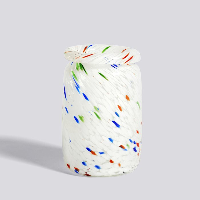 Splash Vase - Roll Neck, White Dot, Med