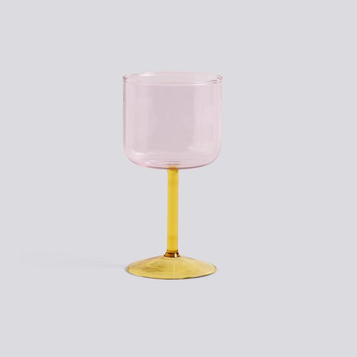 Tint Wineglass Set of 2 - Pink & Yellow