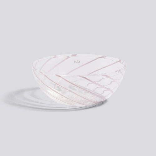 Spin Bowl Set of 2 - Clear Pink Swirl