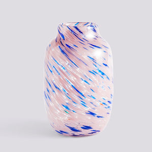 Splash Vase Round - L, Light Pink & Blue