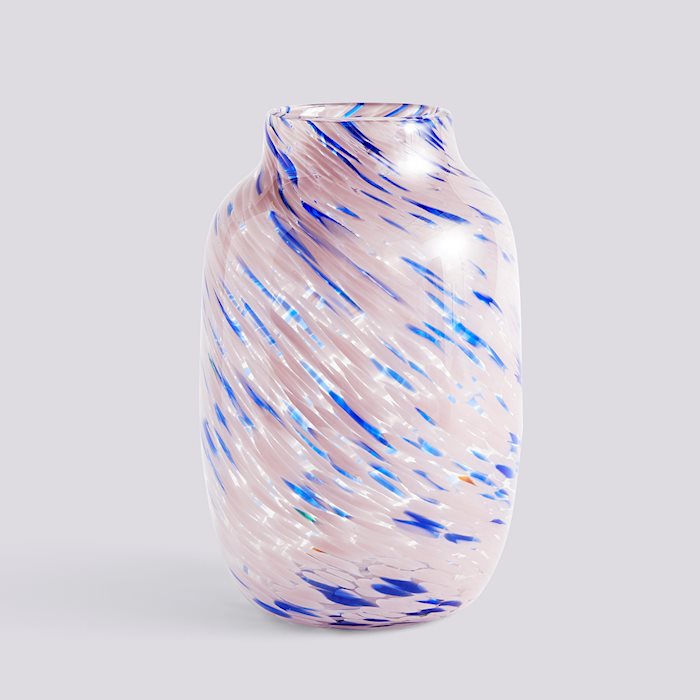 Splash Vase Round - L, Light Pink & Blue