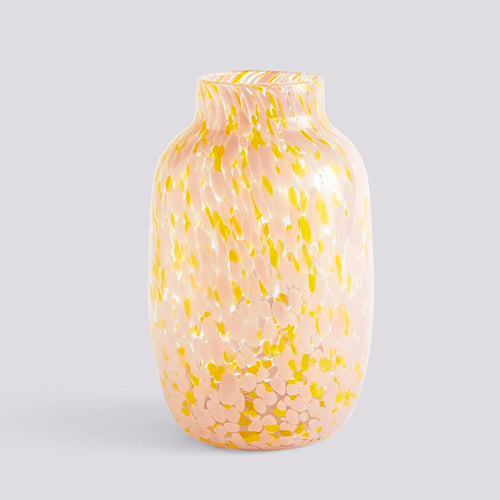 Splash Vase Round - L, Light Pink & Yellow