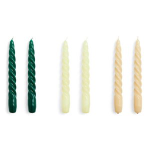 Candle - Twist (6) Green, Citrus & Beige