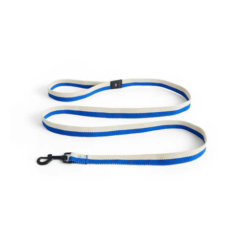 HAY Dogs Leash, Flat M/L - Blue, Off-White