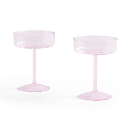 Tint Coupe Glass - Set of 2 Pink