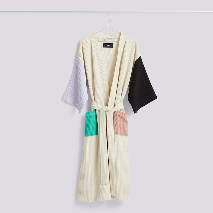 Waffle Bathrobe - Off-White Multi