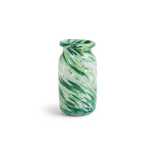 Splash Vase Roll Neck Small - Green Swirl