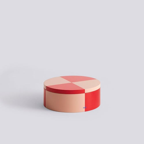 Tin Container-Round-Red and soft pink