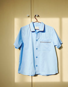 Outline Pyjama S/S Shirt-M/L-Soft blue