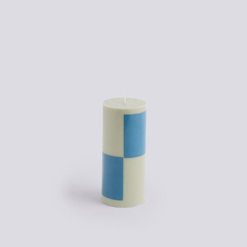 Column Candle-Small-Grey and blue