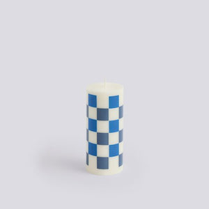 Column Candle-Small-Off-white and blues
