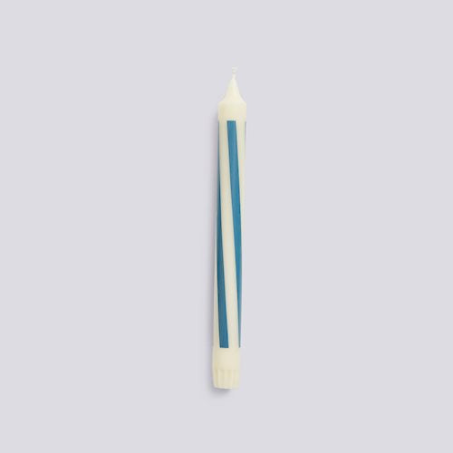 Pattern Candle-Off-white and blue swirl