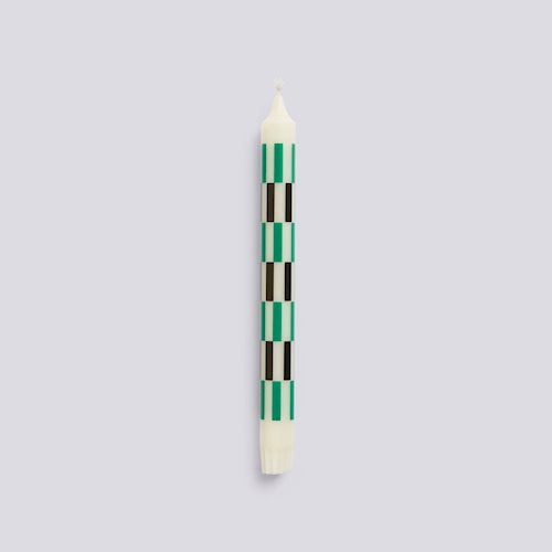 Pattern Candle-Off-white, green and black check