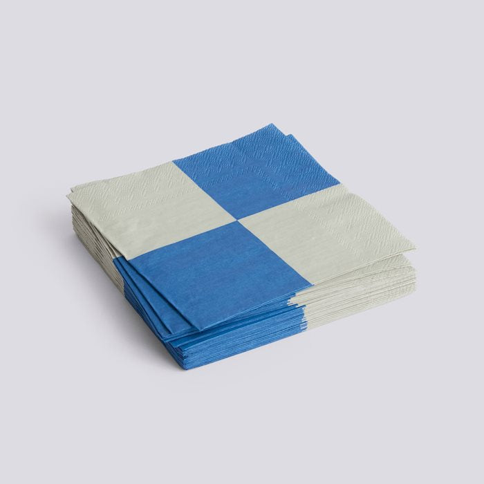 Pattern Napkins-Set of 20 Dinner-Grey and Blue L Check