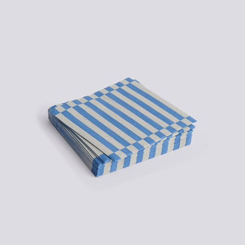 Pattern Napkins-Set of 20 Lunch-Grey and Blue Pillar Stripe