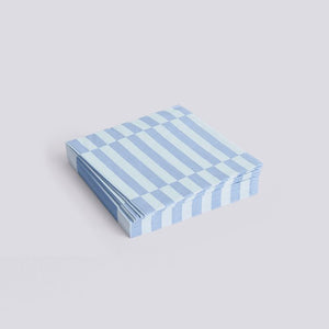 Pattern Napkins-Set of 20 Lunch-Light Blue and Dusty Blue Pillar Stripe