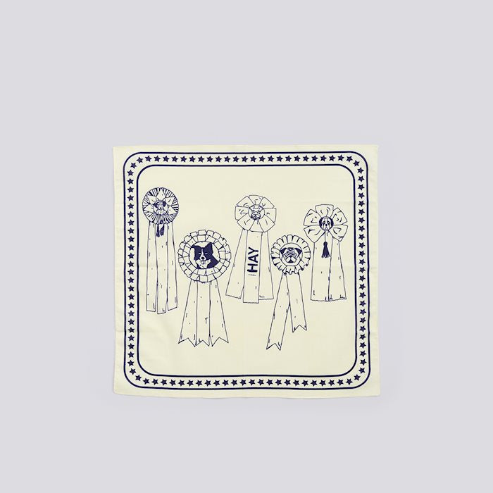 HAY Dogs Scarf (Recycled) - Off-White and Blue