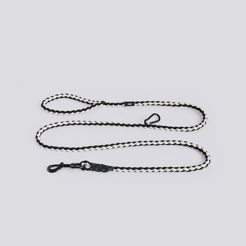HAY Dogs Leash-Braided Adjustable M/L-Black, white