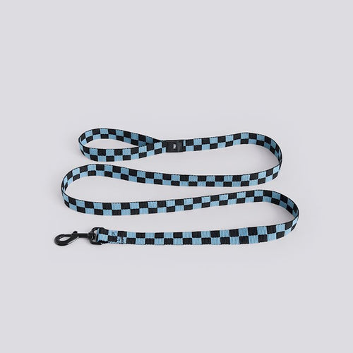 HAY Dogs Leash-Flat Check M/L-Blue, black