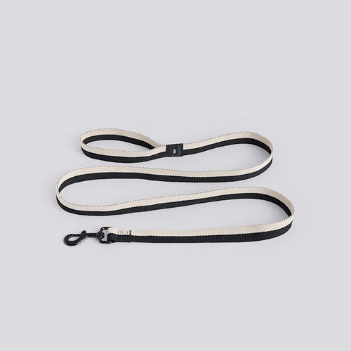 HAY Dogs Leash-Flat M/L-Black, white