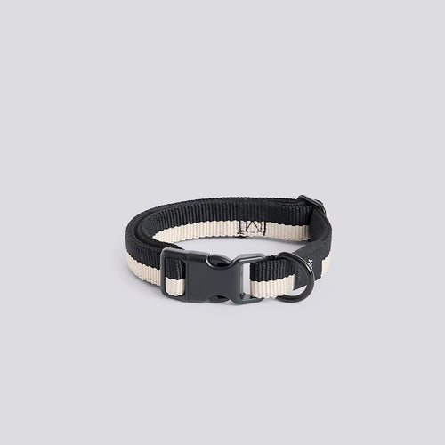 HAY Dogs Collar Flat, S/M - Black, White