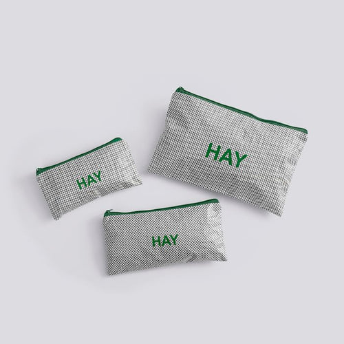 Candy Mono Wash Bag, Flat Set of 3, Grey