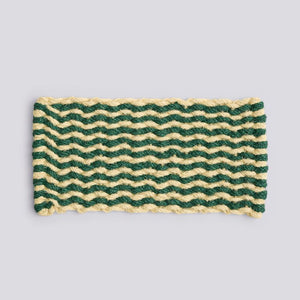 Coco Door Mat-Stripe Wave-Dark green and white