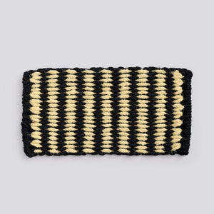 Coco Door Mat, Stripe Wide, Black, White