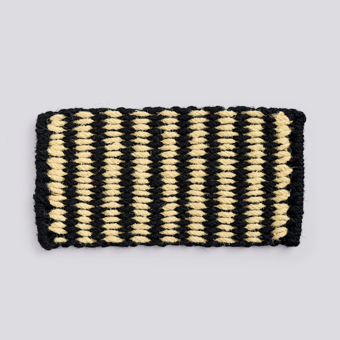 Coco Door Mat, Stripe Wide, Black, White
