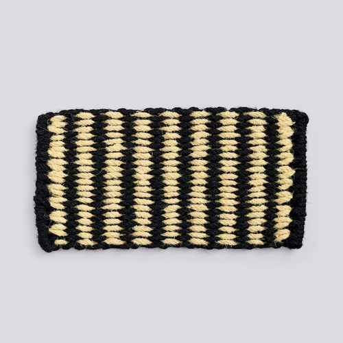Coco Door Mat, Stripe Wide, Black, White