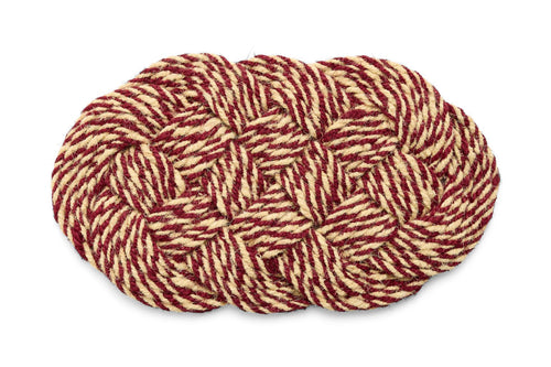 Coco Door Mat Swirl - Bordeaux and Off-White