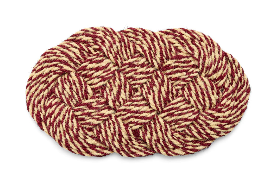 Coco Door Mat Swirl - Bordeaux and Off-White
