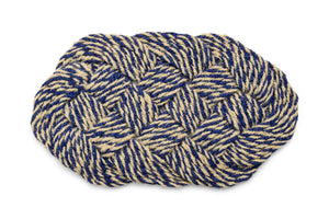 Coco Door Mat Swirl - Blue and Off-White
