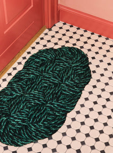 Coco Door Mat Swirl - Green and Black