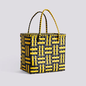 Yellow bag with sales black stripe